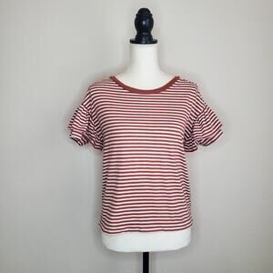 Madewell Striped Ruffle Top XS